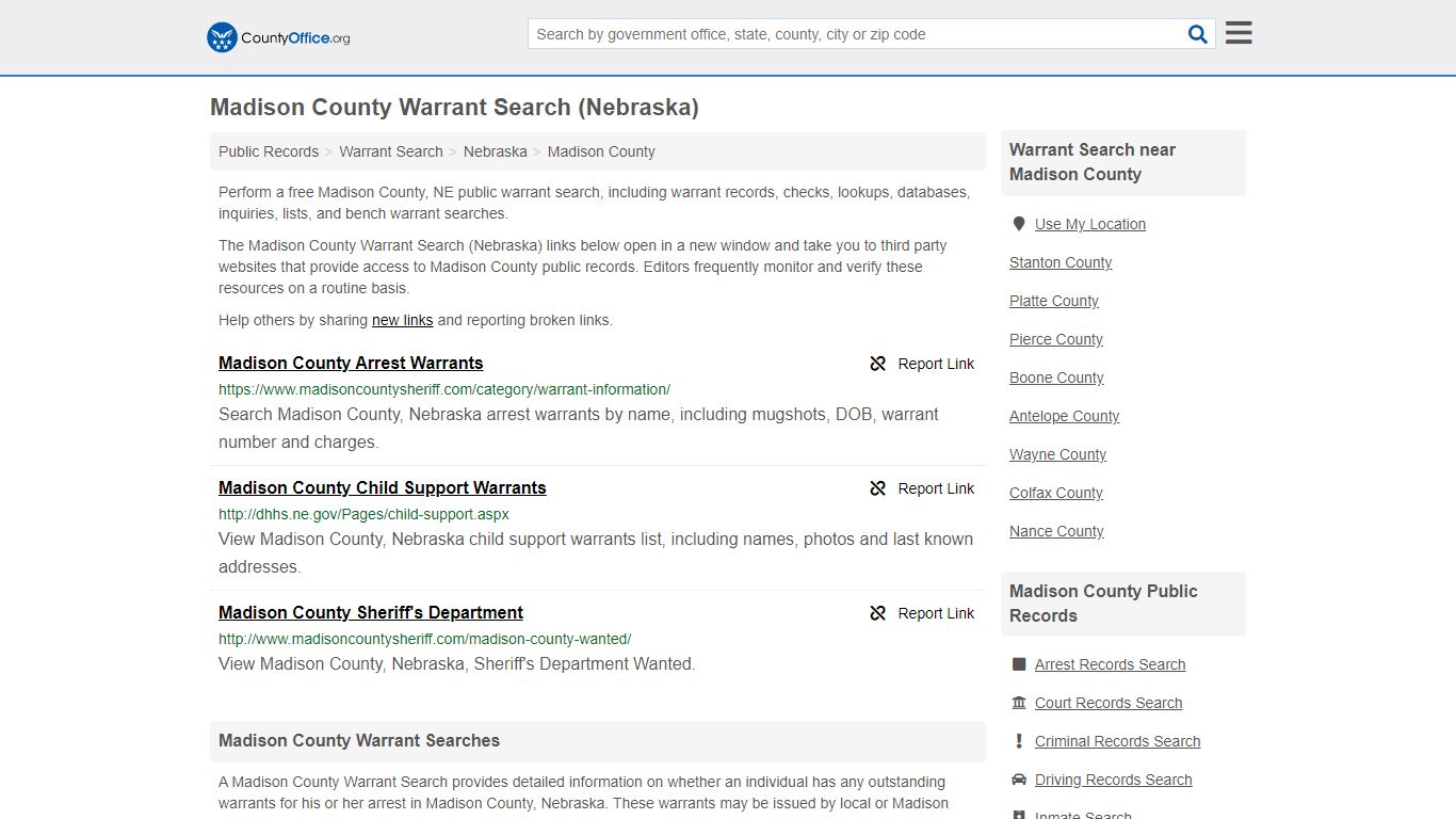 Warrant Search - Madison County, NE (Warrant Checks & Lookups)
