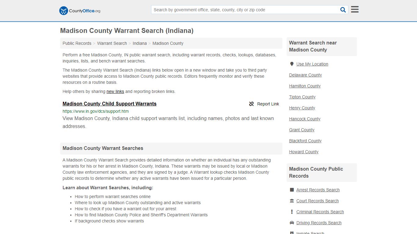 Warrant Search - Madison County, IN (Warrant Checks & Lookups)
