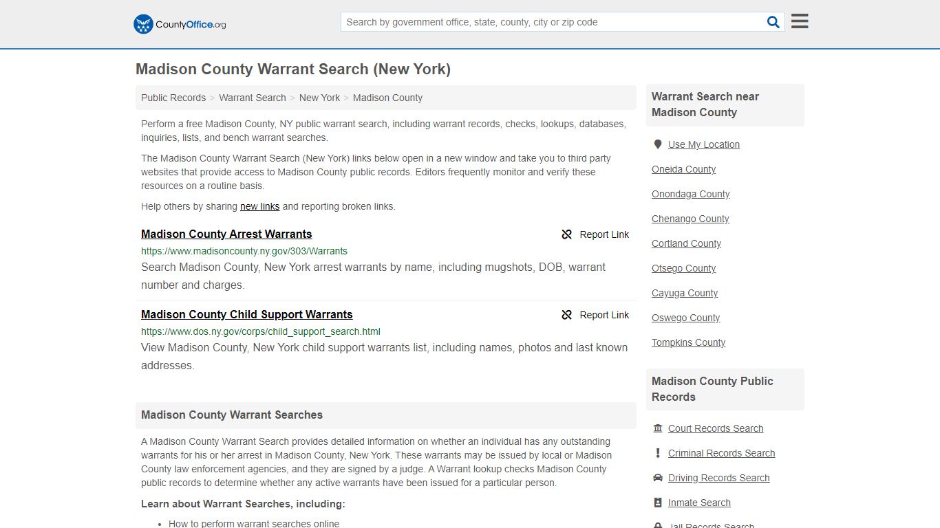 Warrant Search - Madison County, NY (Warrant Checks & Lookups)